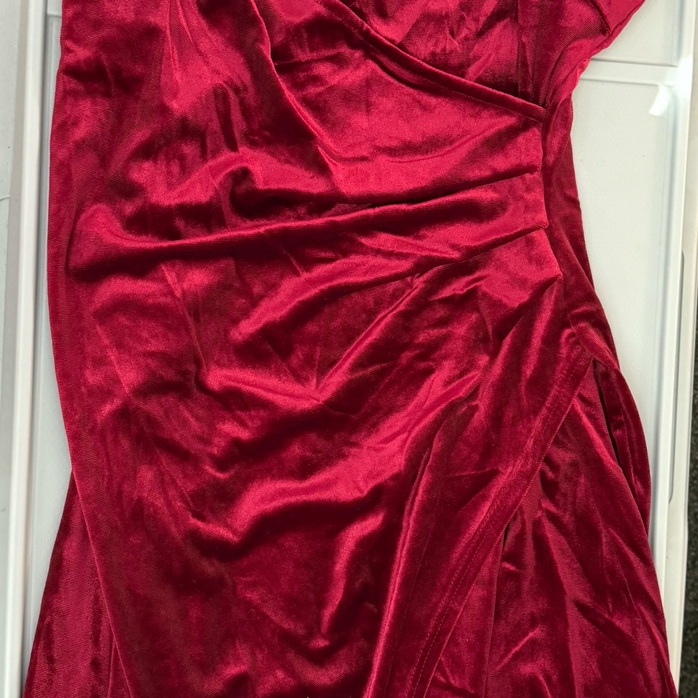 Elegant Red Velvet Dress